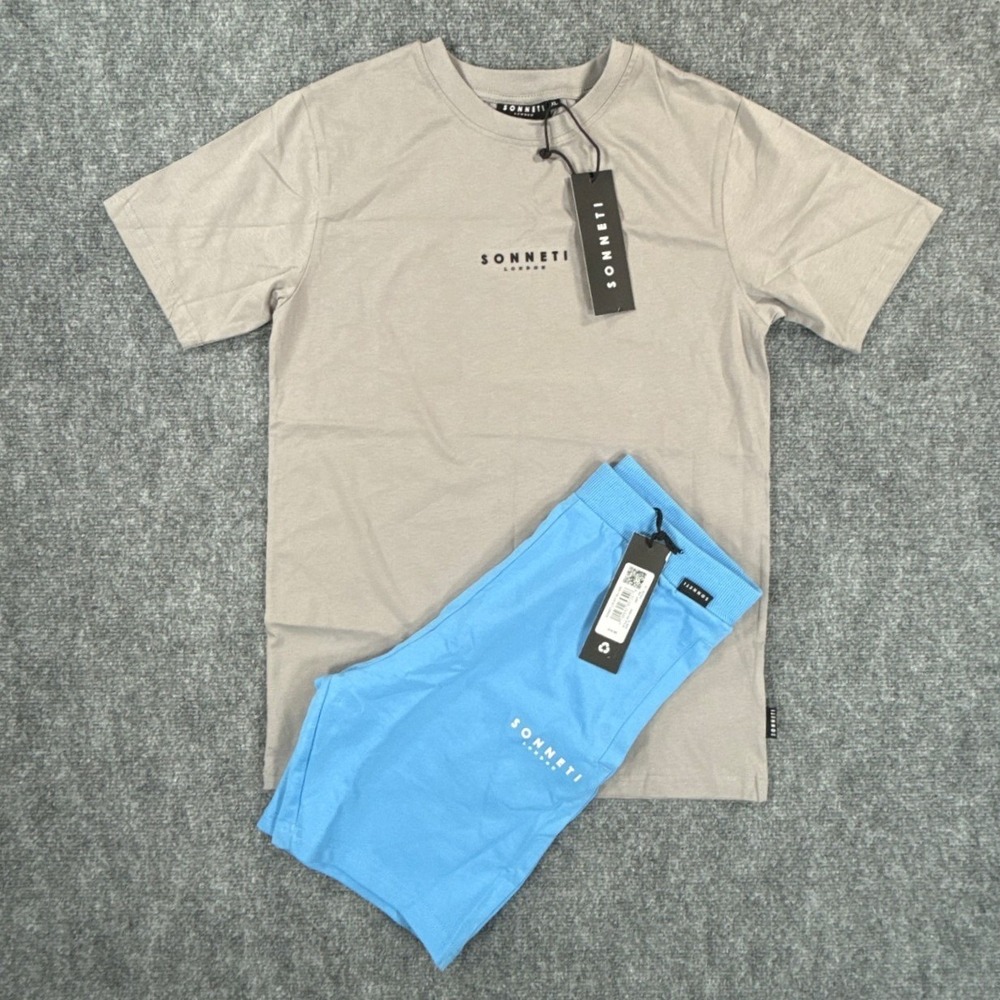 Sonneti London Boys XL 13-15 Years Core T Shirt French Terry Shorts 2PC Set NWT